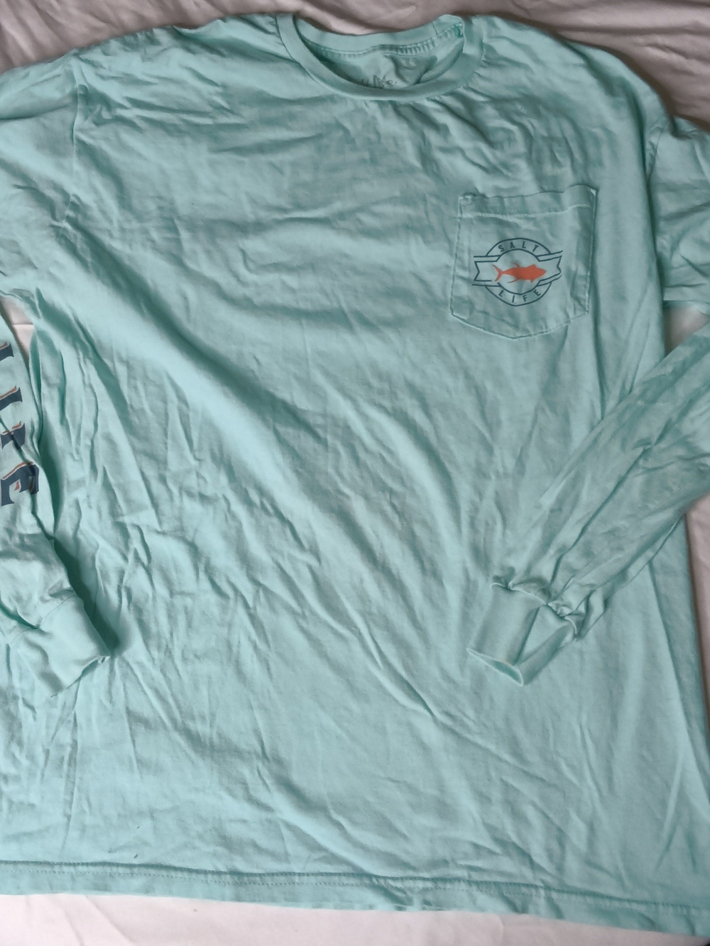 Men's Long Sleeve Pocket Tee - Mint